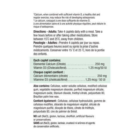 2847_Calcium Citrate_nutritional panel