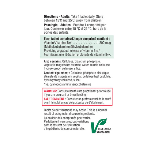 2823_Vitamin B12 1,200 mcg Timed Release_Label