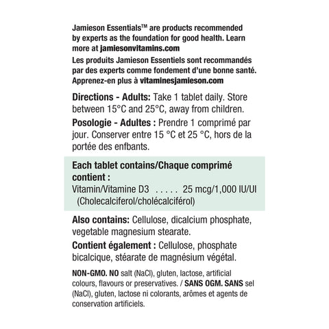 5254_Vitamin D 1000IU_Nutritional Panel