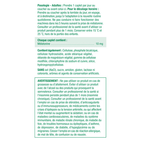 6824_melatonin timed release 10 mg_nutritional panel