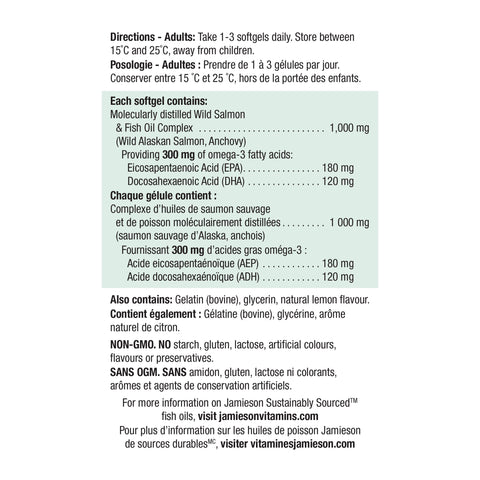 7919_Wild Salmon & Fish Oil 1000 mg_Bottle_Nutritional Panel Bilingual