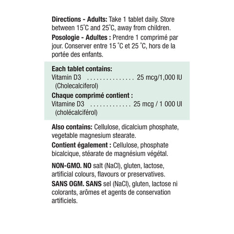 7960_Vitamin D 1000IU_Nutritional Panel