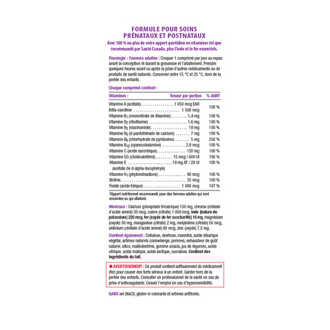 7987_Chewable Prenatal_Nutritional Panel_Fr