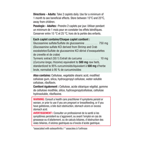 9026_glucosamine turmeric_nutritional panel