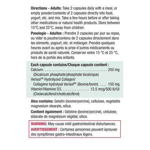 9092_Calcium collagen d3_nutritional panel