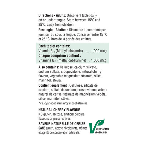 7957_Vitamin B12 1,000 mcg (Methylcobalamin) Label