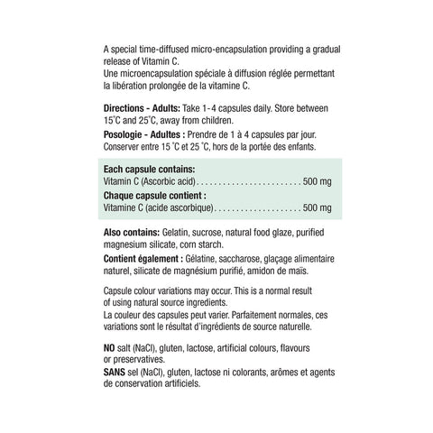 2257 Vitamin C 500mg Timed Release Label