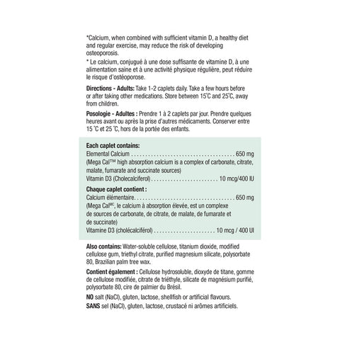 7961_mega cal calcium + vitamin d_nutritional panel